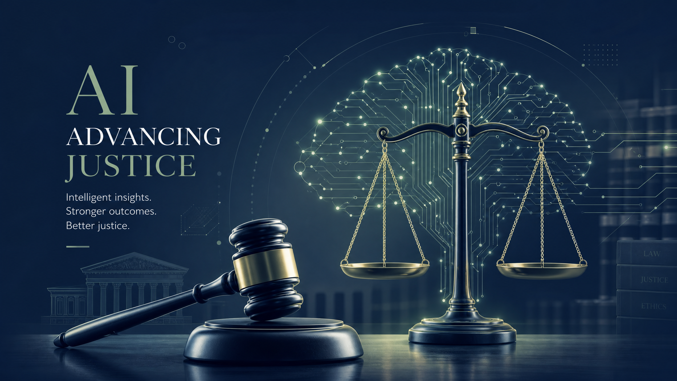 Abstract illustration of AI in the legal field